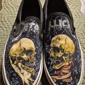 Vans Black and Yellow Skull Sneakers